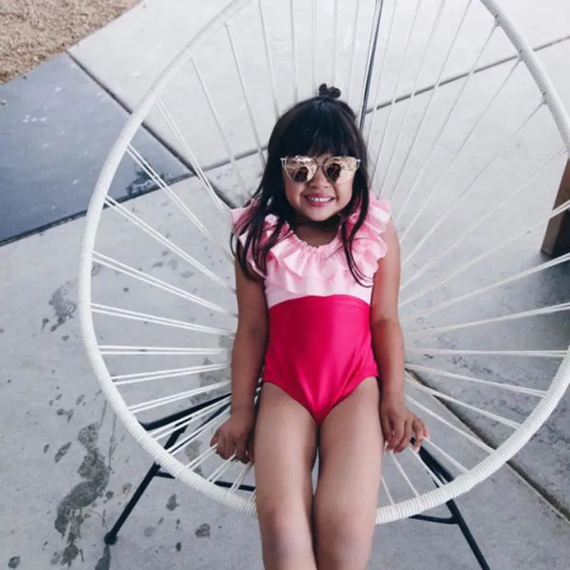 Бикини с открытыми плечами для мамы и дочки лето 2018 семейный купальник оборками