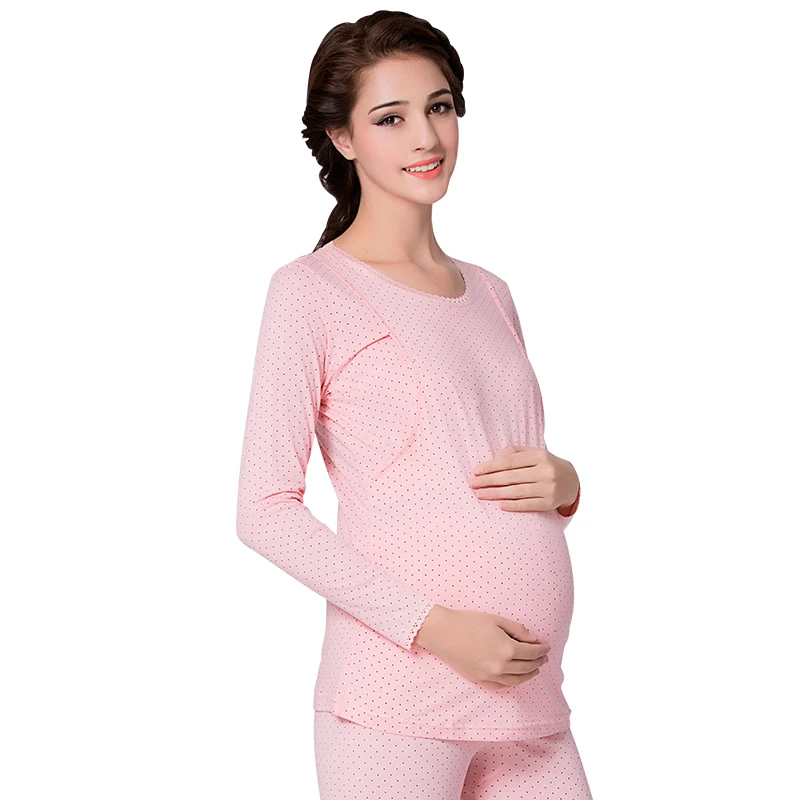 TINGFEI весенне осенняя одежда Хлопковая пижама для кормящих мам с длинными