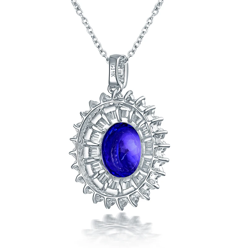 Ожерелье LOVERJEWELRY для женщин Свадебный кулон из натурального танзанита овальной