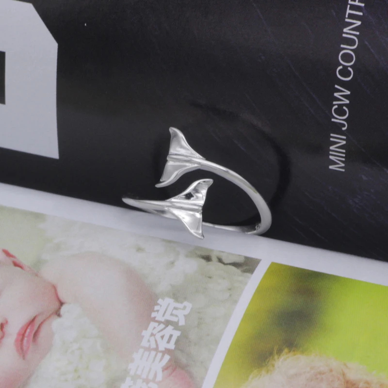 Ювелирные изделия океана 925 Стерлинговое КОЛЬЦО КИТ хвосты кольцо морской спорт