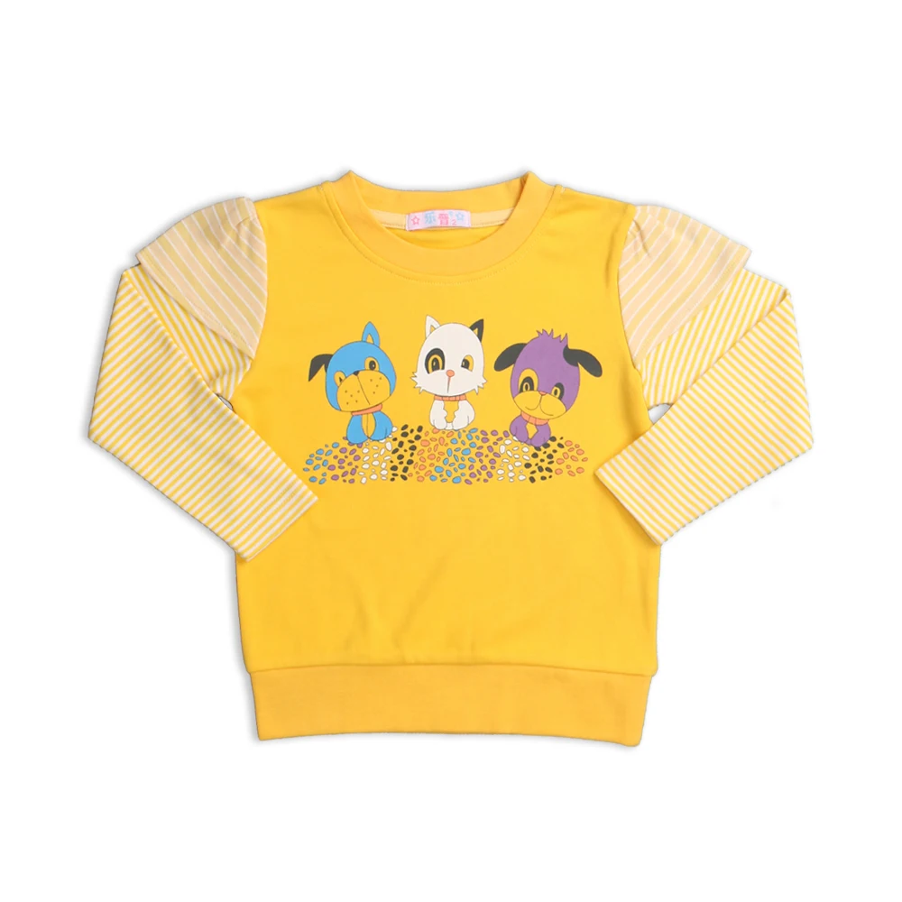 LeJin/Детская рубашка для девочек блузка топы с длинными рукавами трикотажная