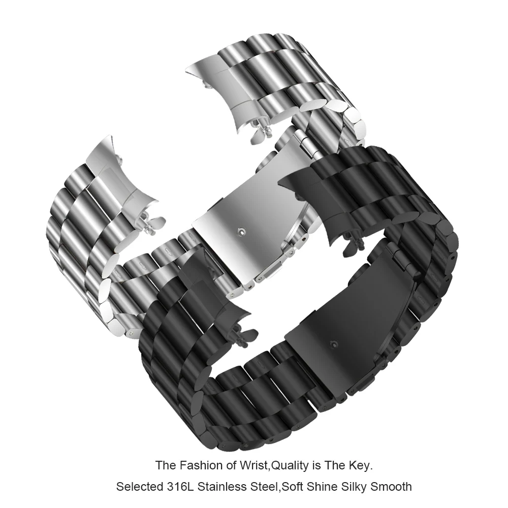 Ремешок совместимый с Samsung Gear S3 Band изогнутый металлический ремешок для Classic Frontier SM