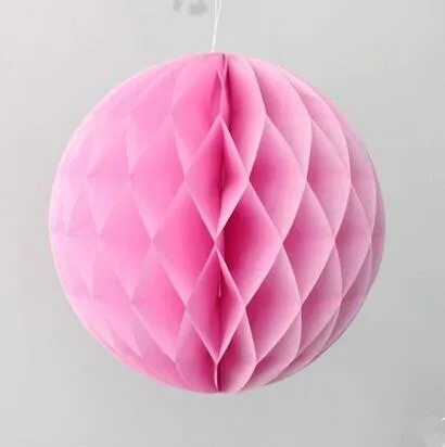 Pink 1 шт./лот несколько размеров Бумага вафельная шары фонарь День рождения украшения детей baby shower рождественские украшения для дома - Цвет: Pink