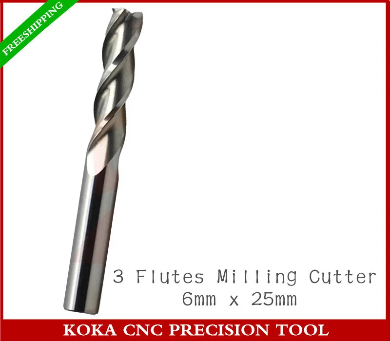 6 мм * 25 бесплатная доставка CNC твердосплавная Концевая фреза
