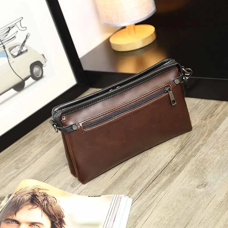 Мужской Длинный кошелек из искусственной кожи на молнии с карманом для монет