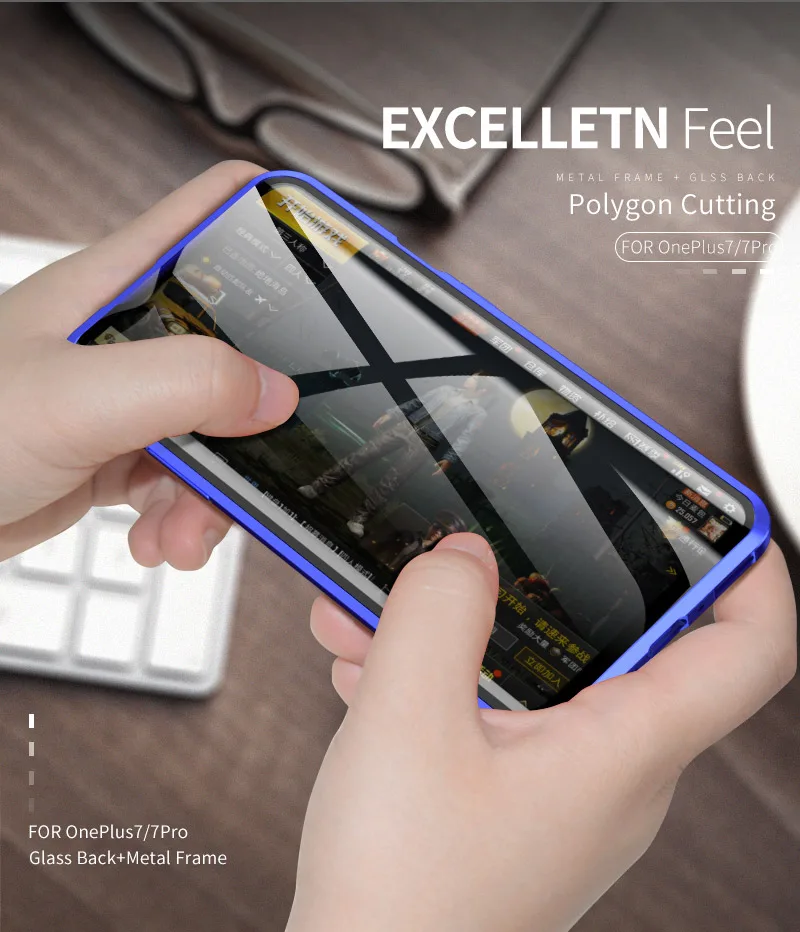 Роскошный магнитный металлический чехол для Oneplus 7 Pro, переднее стекло, двойное стекло, защита экрана OnePlus7pro Oneplus7 360, полное покрытие