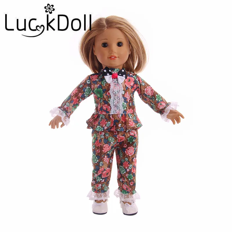 LUCKDOLL кружевное платье с оборками в английском стиле 18 дюймов американский размер