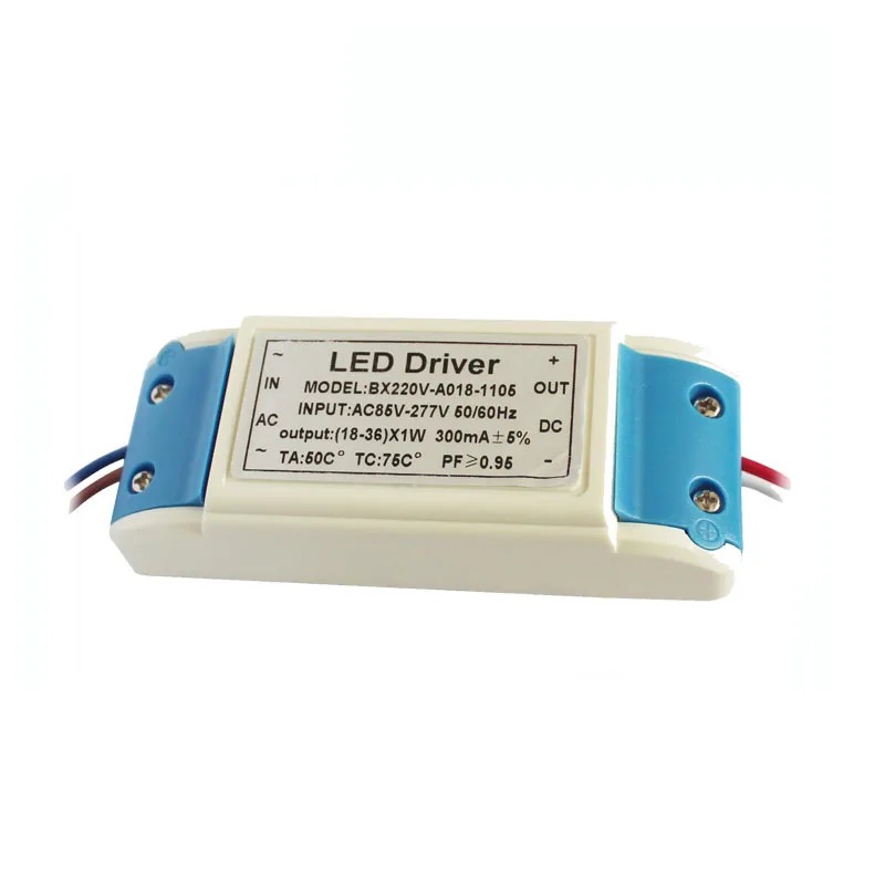 

20X High quality (18-36)*1W with plastic shell input Voltage 90-265V / output Voltage 50-120V 300mA LED driver free shipping