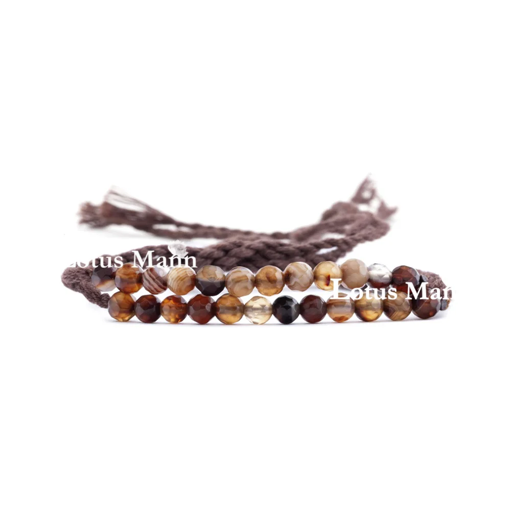 

Stripe agate series 100% cotton knitted bracelet