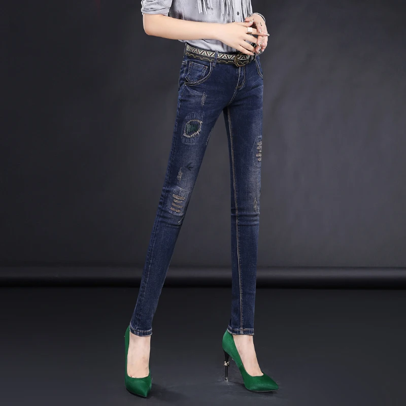 Quality 2016 Autumn women jeans pants pencil skinny trousers slim fit legging female long denim SY6603 |