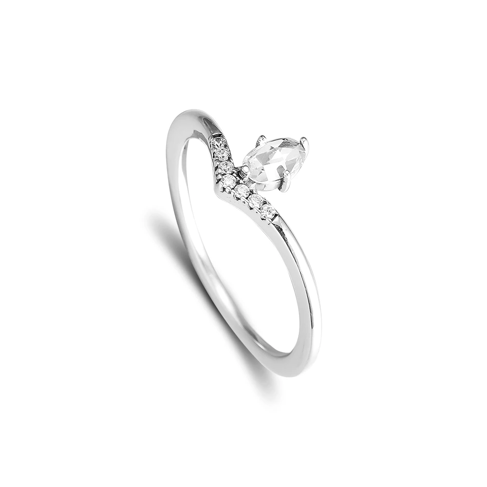 

Genuine 925 Sterling Silver Rings for Women Classic Wish Ring with Clear CZ Party Wedding Gift Fine Jewelry anillos Wholesale