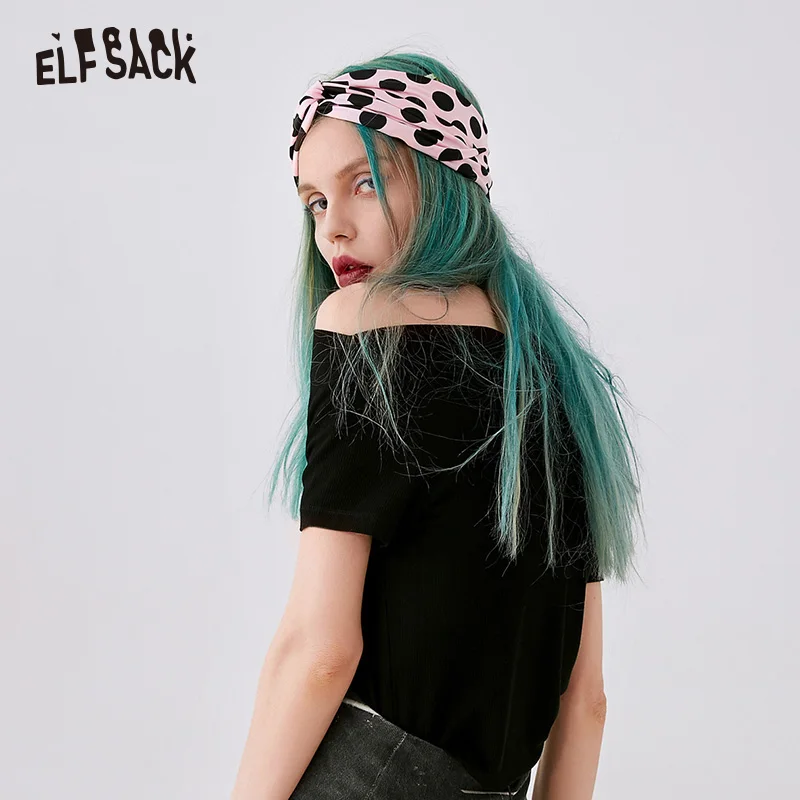 Женский однотонный топ ELF SACK, основной цвет черный, топ с открытыми плечами, с воротником-лодочкой, новые женские футболки, летний