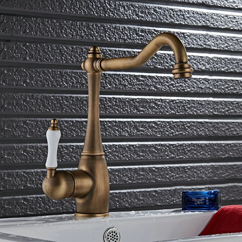 Antique bronze sink tap kitchen faucets vegetables 360 swivel mixer antique single handle faucet JM878 |