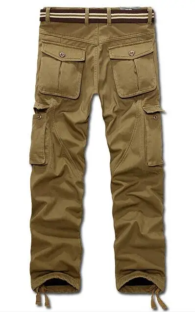 Мужские двухслойные брюки-карго с флисовой подкладкой зимние теплые в стиле