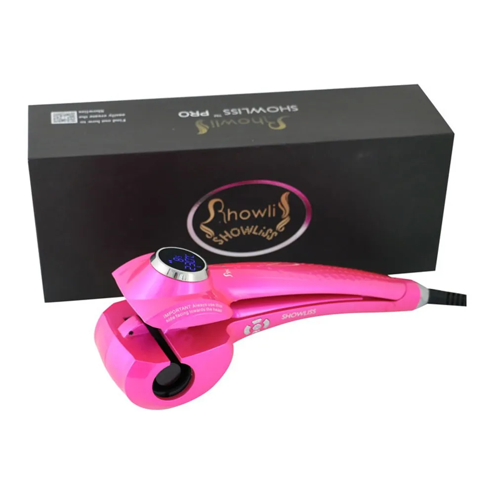 High quality 2018 New LCD Display Hair Styling Tools Pro Hair Curler Styler Heating Automatic Hair Curl Roller Curling Wand Pink
