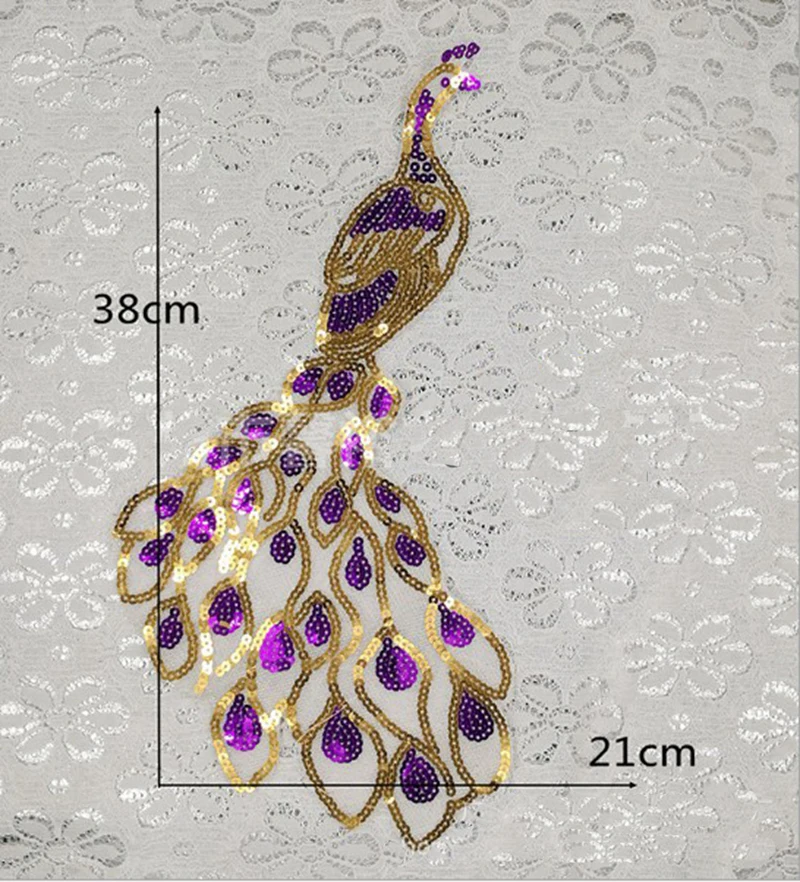 Кружевная аппликация с павлиньими блестками вышивка пайетка ткань для свитера