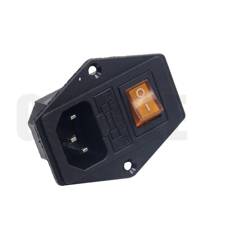 Orange 10A AC 250V 3 Клеммная розетка с 10A держателем предохранителя кулисный переключатель AC Шнур питания гнездо входа - Цвет: Orange