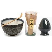 most popular traditional matcha kit natural bamboo whisk scoop ceremic matcha bowl whisk holder japanese matcha gift tea set