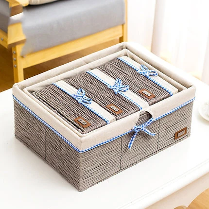 Соломенная корзина для хранения из искусственной ротанговой ткани закусок