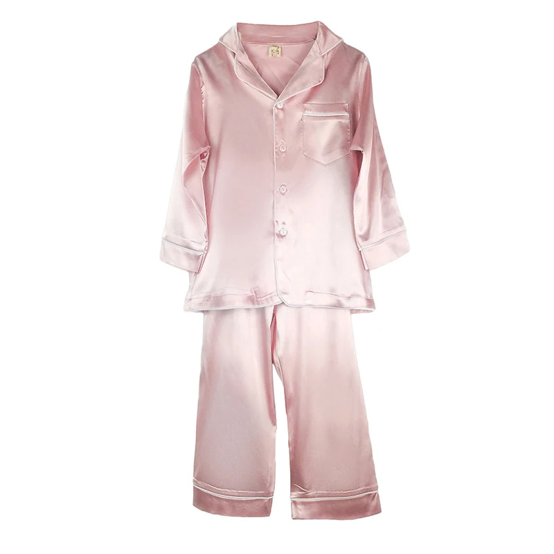 2 шт./компл. летняя и осенняя Модная шелковая пижама для девочек мальчиков одежда