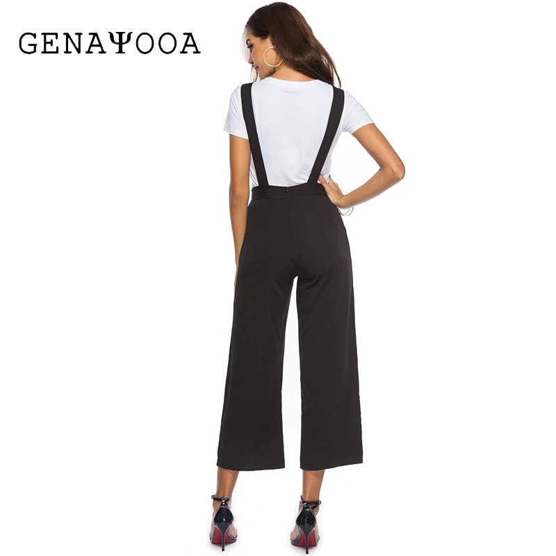 Женские брюки Широкие повседневные свободные с высокой талией однотонные черные