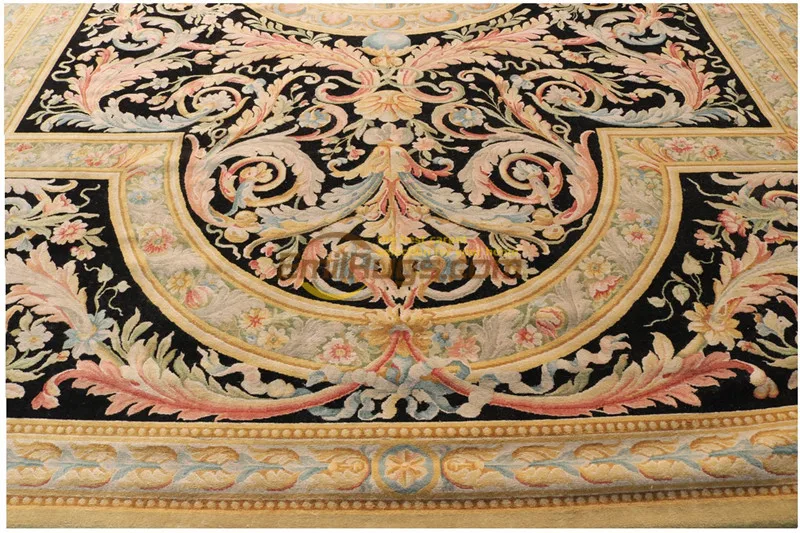 Beste Dik En Pluche Handgeknoopt Savonnerie Neo Classic Design Rug Op Handgemaakte Wol Breien Tapijten Antieke Gift