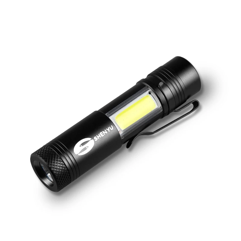 SHENYU удара мини-Penlight Cree светодиодный свет Портативный Cree Q5 светодиодный фонарик 4 Режим фокусировки факел Портативный строб лампы Фонари AA/14500