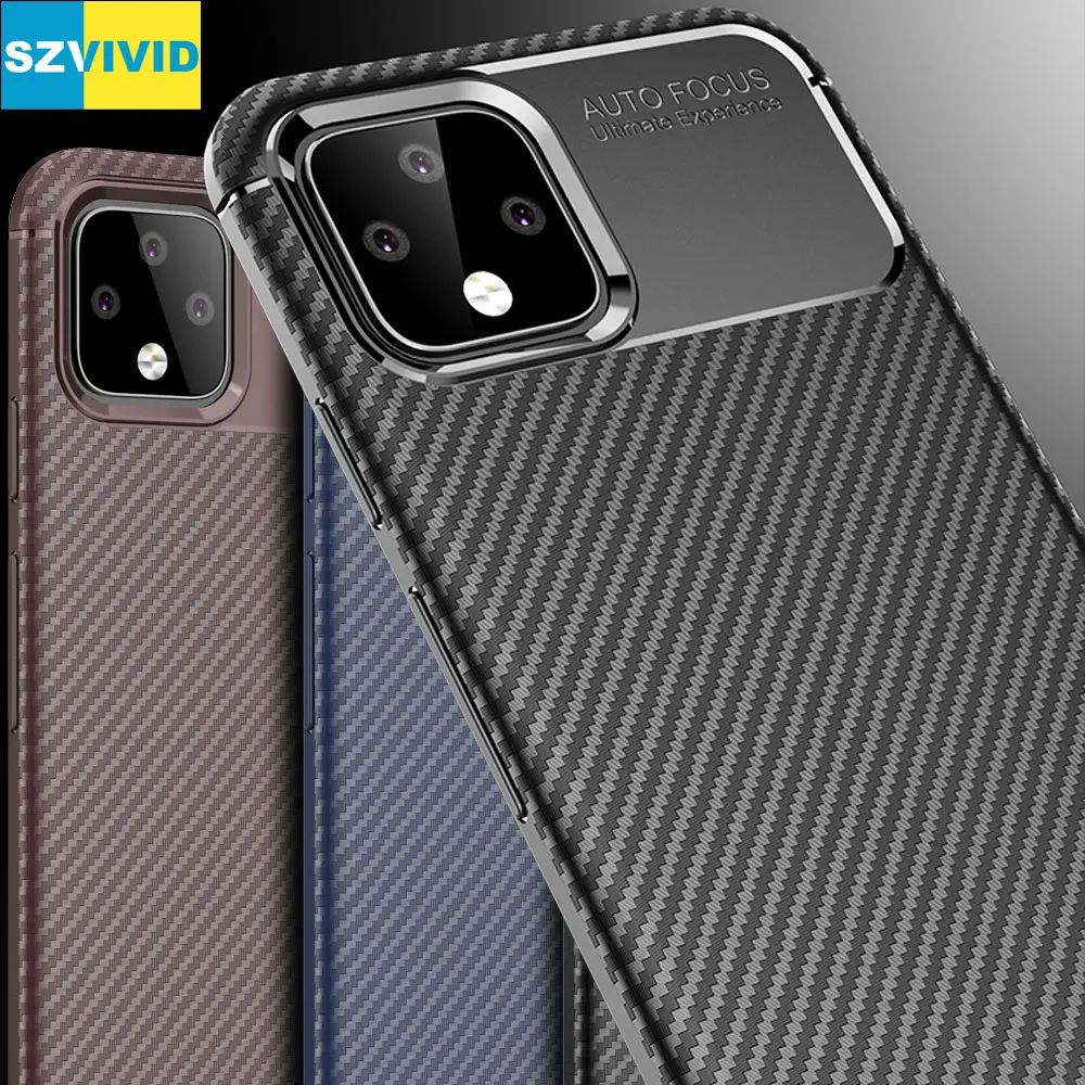 Чехол из углеродного волокна для Google Pixel 4 XL TPU силиконовый защитный чехол из волоконной ткани