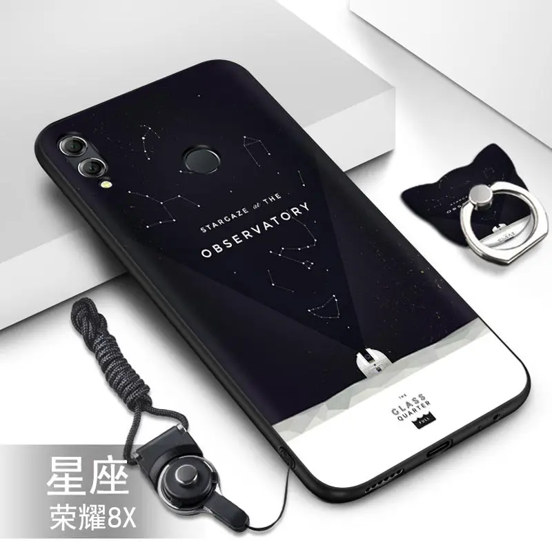 Чехол для Huawei Honor 8X. Мягкий силиконовый чехол из ТПУ с цветным узором и функцией