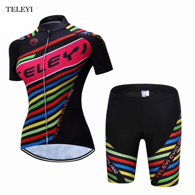 TELEYI команда Для женщин езда на велосипеде короткий рукав Ropa Ciclismo одежда