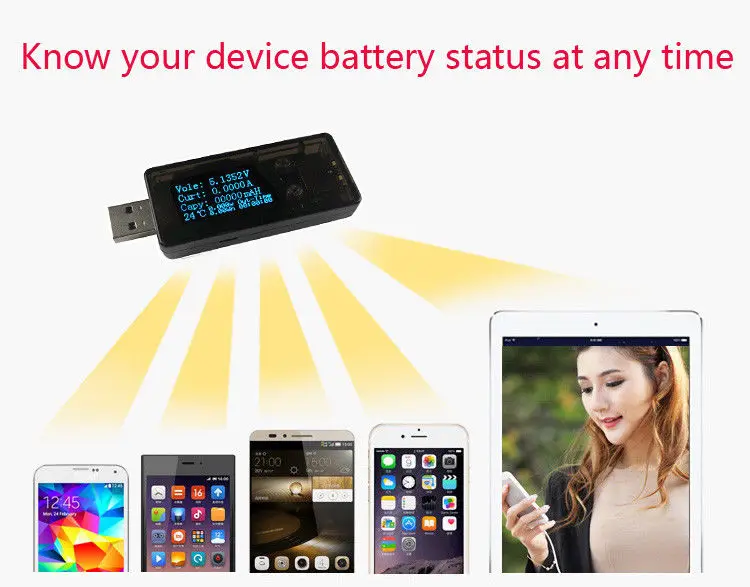 5 bit USB 3.0 OLED display Charger detector voltmeter ammeter power capacity voltage current battery tester QC 2.0 | Электроника