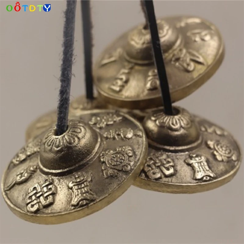 Тибетский Tingsha Cymbals колокольчик буддизм благоприятный Ом Мани Непальский ручной