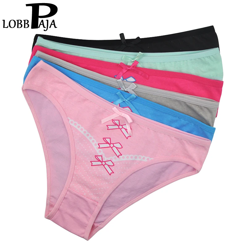 6 шт./партия женские хлопковые трусики бикини с бантиком|knickers lingerie|bikini pantiespanties briefs