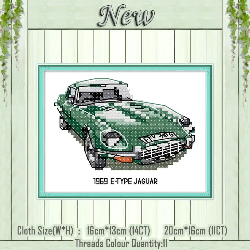 Antique car E Античный автомобиль старый стиль классический декор живопись Счетный напечатанный на холсте DMC 14CT 11CT Вышивка крестом наборы для рукоделия Набор для вышивания - Цвет: Antique car E
