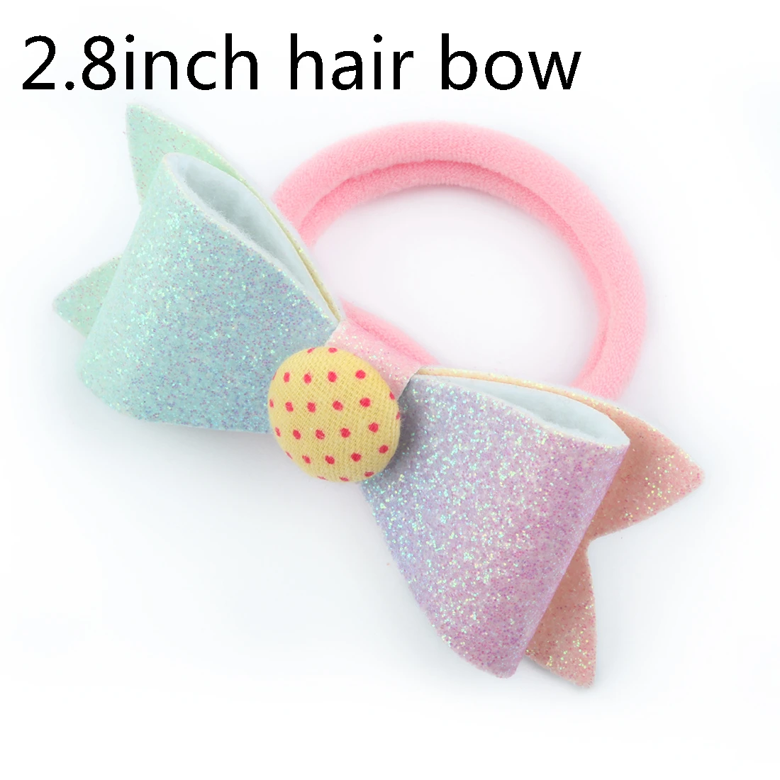 rainbow hair bow-7 1 шт., аксессуары для волос для девочек, милый Блестящий бант для волос, Радужный бант с блестками, эластичная резинка на пуговицах, детский головной убор Love - Цвет: rainbow hair bow-7