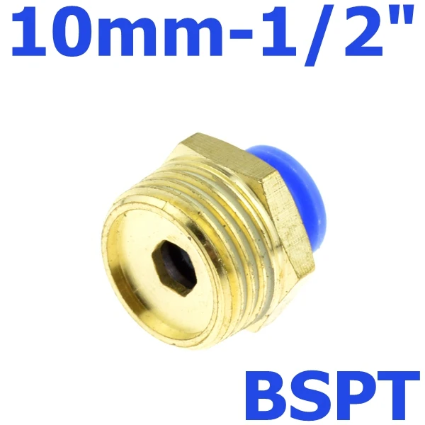 PC10-04 Воздушный пневматический шланг 10 мм 8 мм 12 мм 6 мм 4 мм 1/" BSP 1/2" 1/" 3/8" "с наружной резьбой соединитель для воздушной трубы быстрое соединение латунный фитинг - Цвет: PC10-04