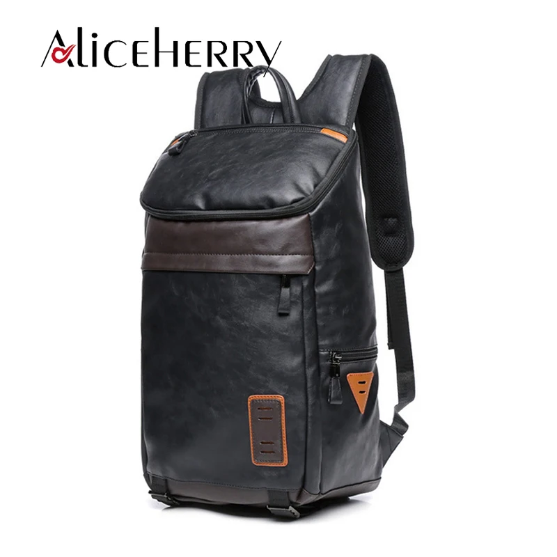 

Preppy Style Men Backpack Multifunction Leather Shoulder Bags Teens School Bag Book Rucksack Male Travel Vintage Bag pack