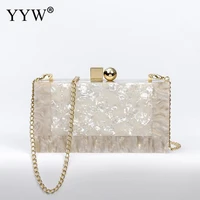 yyw marbling white acrylic purse box clutch luxury handbags women bgas designer messenger beach travel summer acrylic hand bags