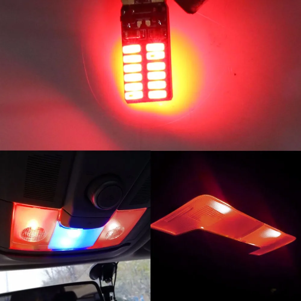 4 шт./лот T10 мощная светодиодная 24 4014 SMD Белая W5W 501 боковая лампа без ошибок CANBUS
