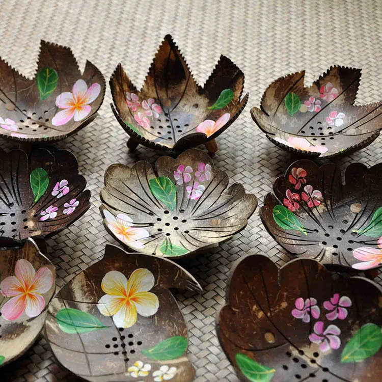 Кокосовая раковина деревянная тарелка держатель для мыла подставка контейнер