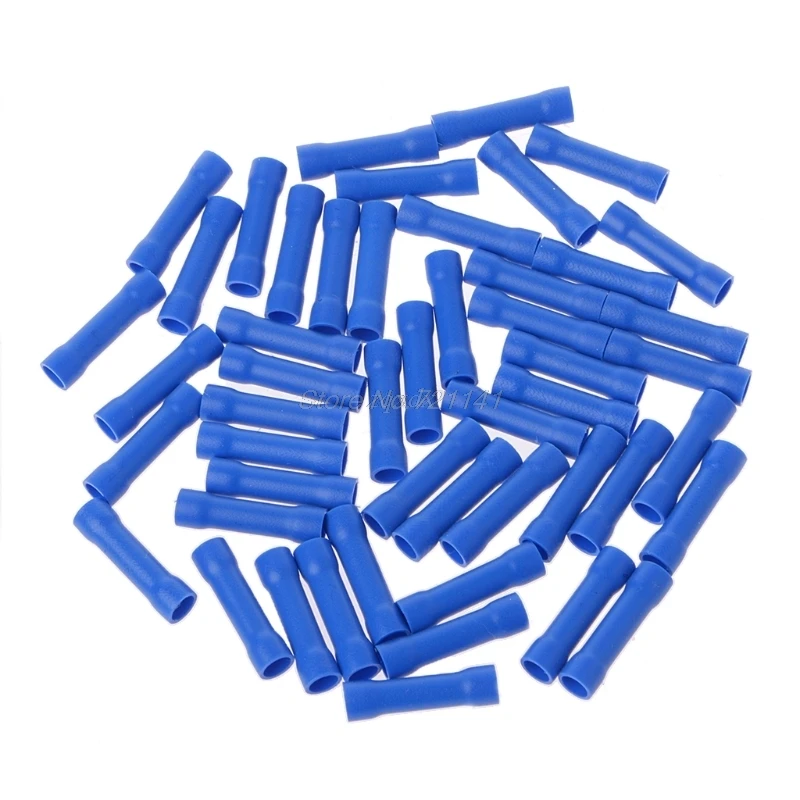 

100 Pcs/1 Set 50pcs Blue 50pcs Red Electrical Straight Butt Connectors Terminal Crimp Cable Dropship