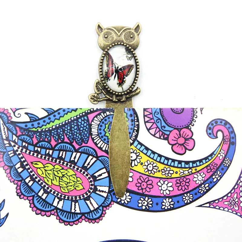 1 шт. держатель для книг с рисунком совы бабочки|bookmark vintage|page holdercabochon bookmark |