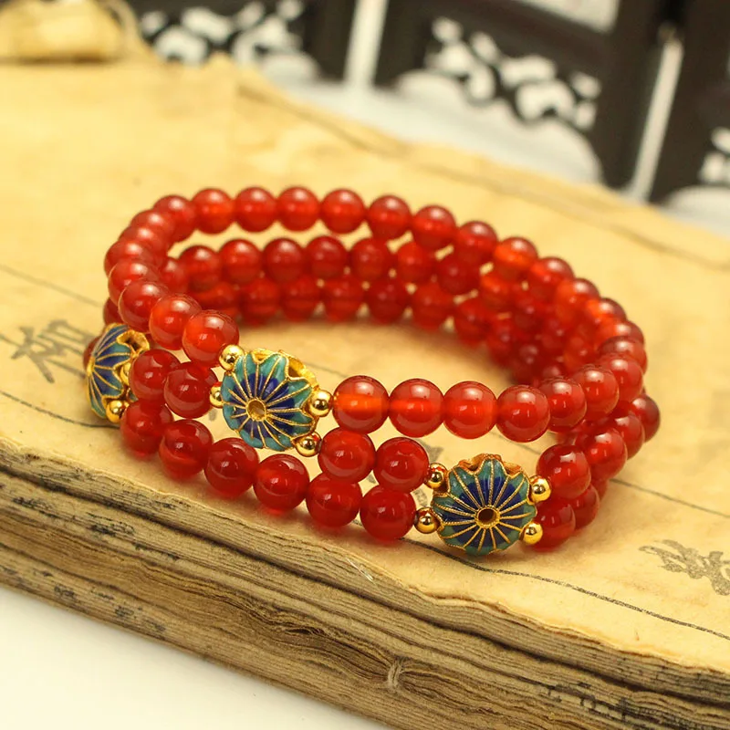 Оптовая продажа браслеты из натурального красного розового кристалла 6 мм бусины