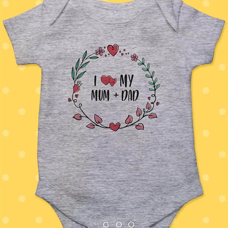 YSCULBUTOL I Love Mum And Dad Baby подарок для мамы и папы милый малыш| |