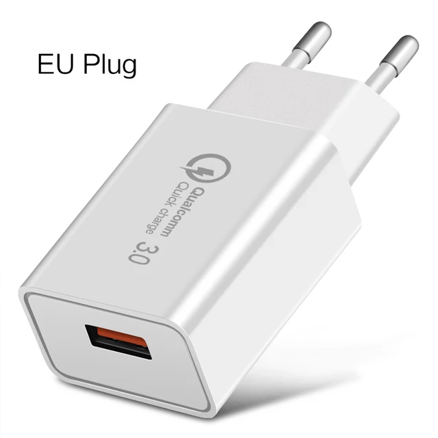 EU Plug 18 Вт Путешествия стены Carregador Portatil быстрый USB мобильный телефон зарядное устройство Cargador для Apple iphone Oplader Caricatore Quick Charge 3,0 - Тип штекера: EU Plug