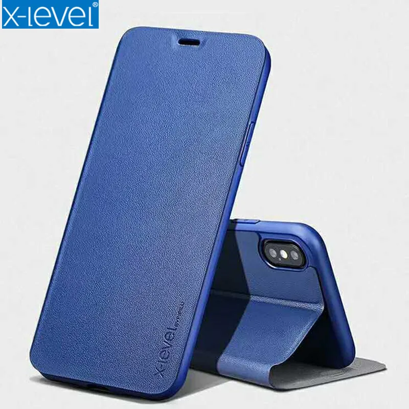 Деловые Чехлы X-Level из искусственной кожи для iPhone 8 чехол 6 7 X роскошный