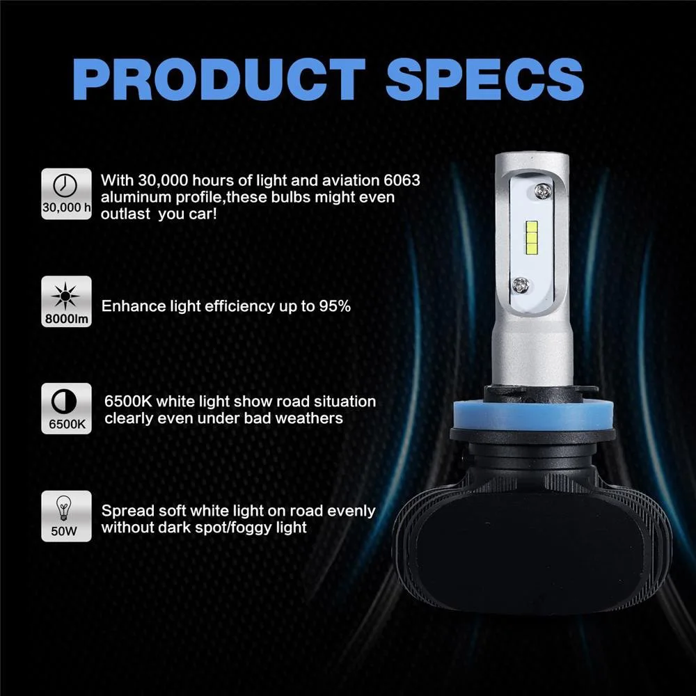 DS 2 шт. S1 Led H1 H3 H4 H7 H11 H13 9005 9006 9007 9004 фар автомобиля Автомобильная Противо Туманная