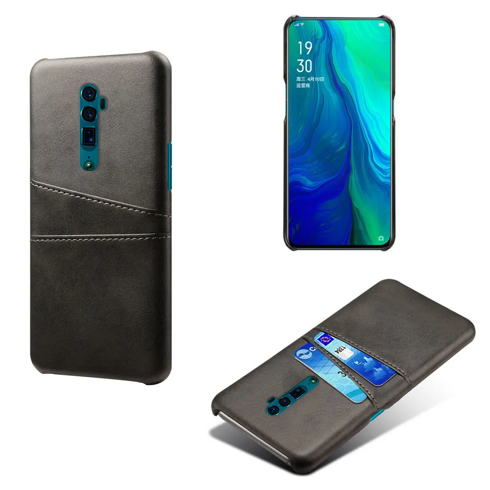 black Oppo Reno чехол для телефона из искусственной кожи карман для карт кошелек Тонкий Ретро Бизнес задняя крышка для Reno 10x Zoom realme 3 Pro 2 U1 X OPPO - Цвет: black