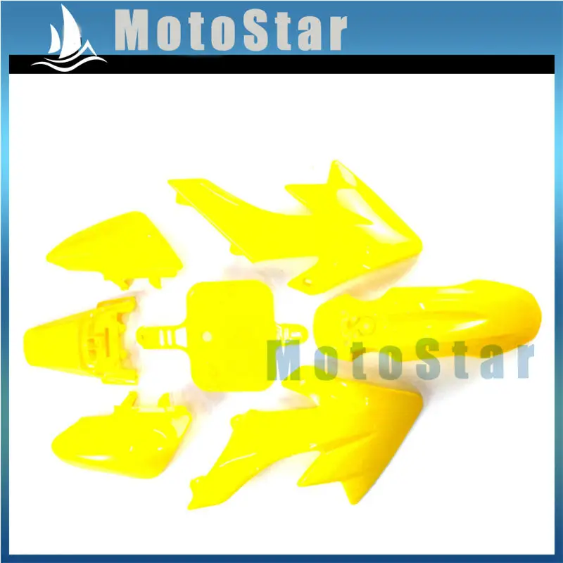 Желтый Пластиковый обтекатель крыло наборы + винты для Honda XR50 CRF50 Pit Dirt Bike 50cc 70cc 90cc