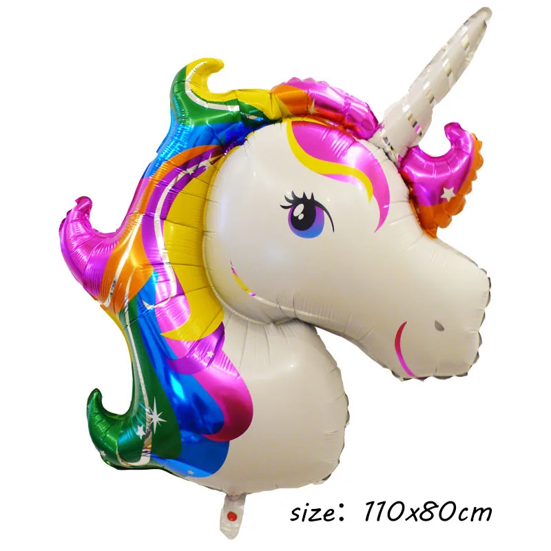 rainbow 1 шт. 100*97 см Розовый пони 3D Маленькая Лошадь Единорог шары с днем рождения Единорог вечерние гелиевый воздушный шар покрытый фольгой дети животные игрушки Globos - Цвет: rainbow